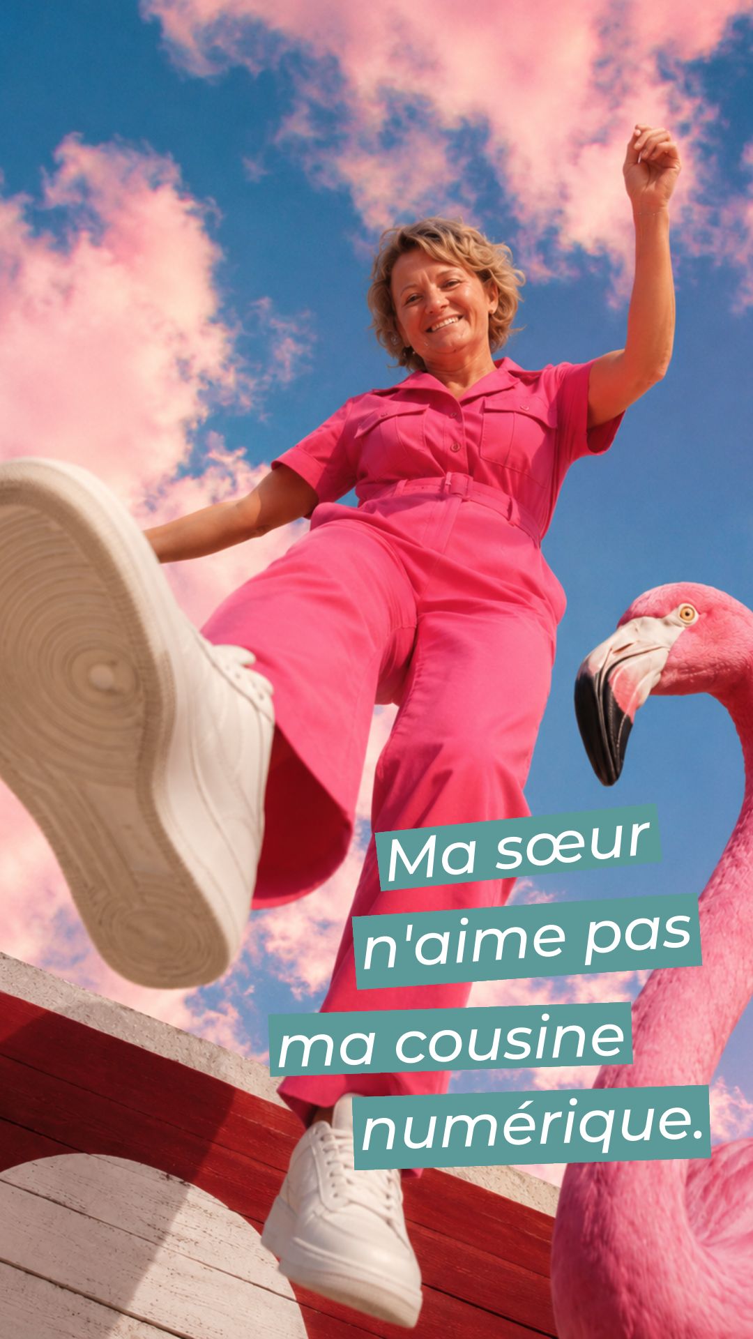 Ma sœur a vu les images que je publie avec ma combinaison rose.
