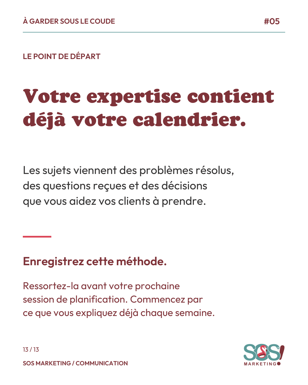 Carrousel : transformer son expertise en calendrier éditorial, page 13 sur 13