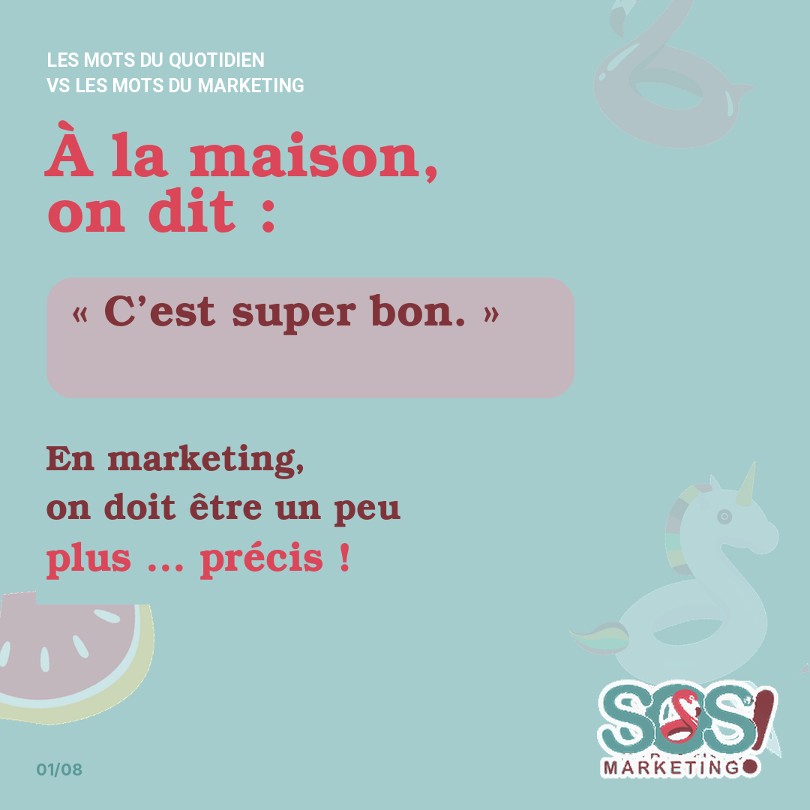 Première page du carrousel : À la maison, on dit : « C’est super bon. »