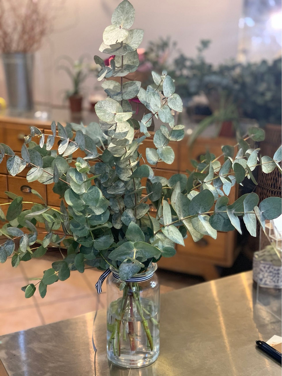 Eucalyptus vase arrangement