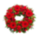 Red wreath tribute flowers
