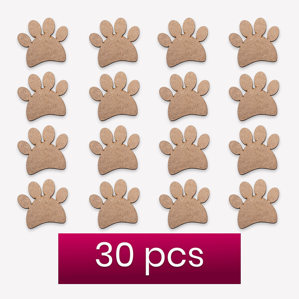 30pcs MDF Wooden Dog Paws 30mm -spA106