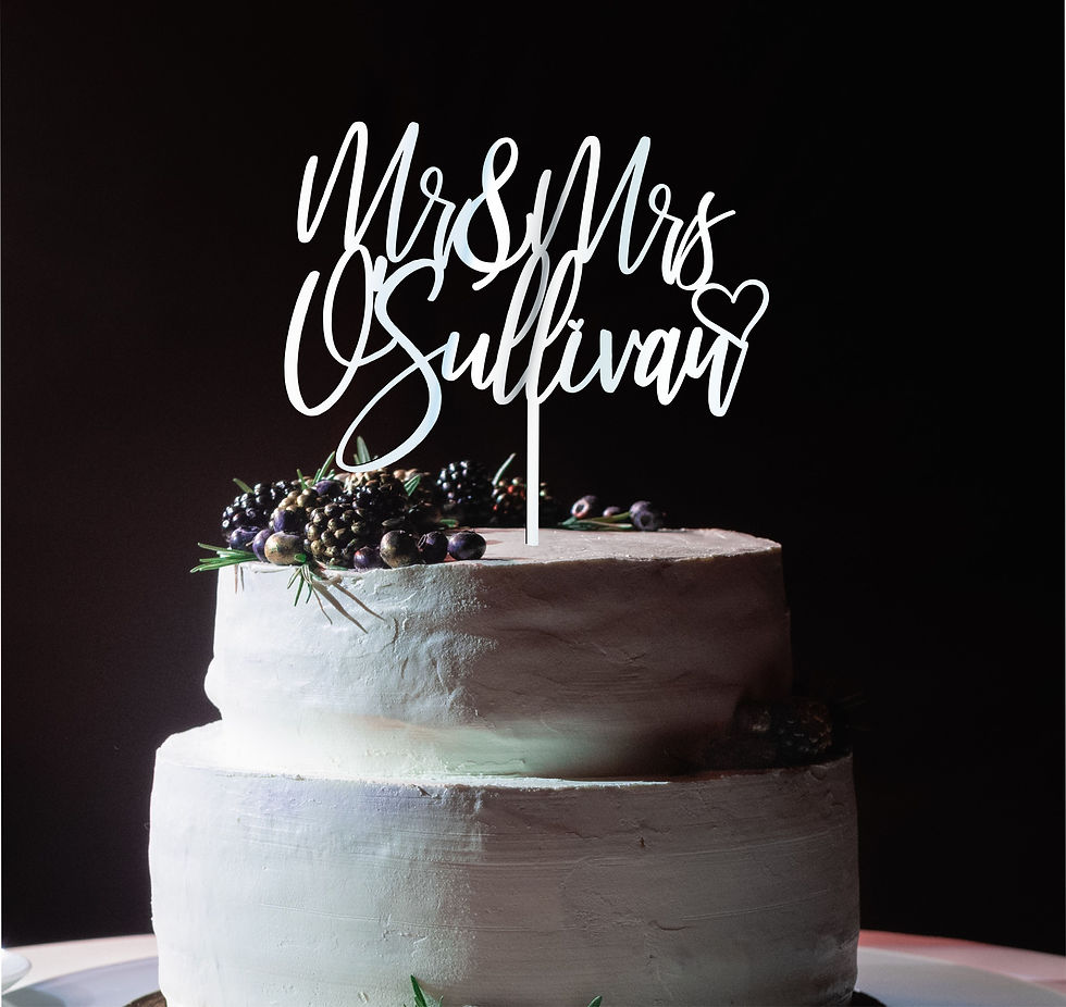 Thumbnail: Mr and Mrs cake topper | Personalised Cake | Wedding Cake topper / CT1514