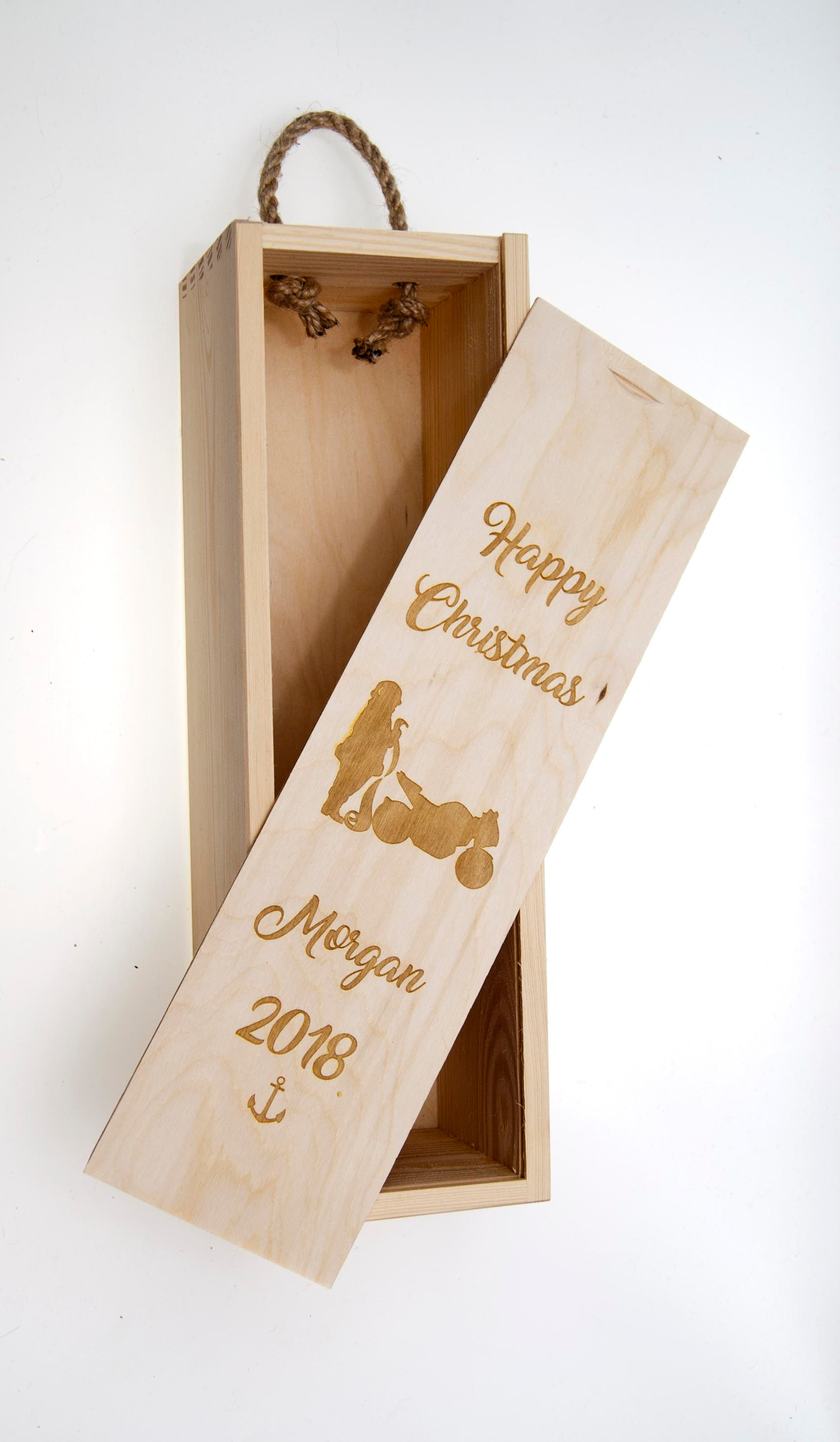 W018 Wooden Personalised Wine/Champagne Box