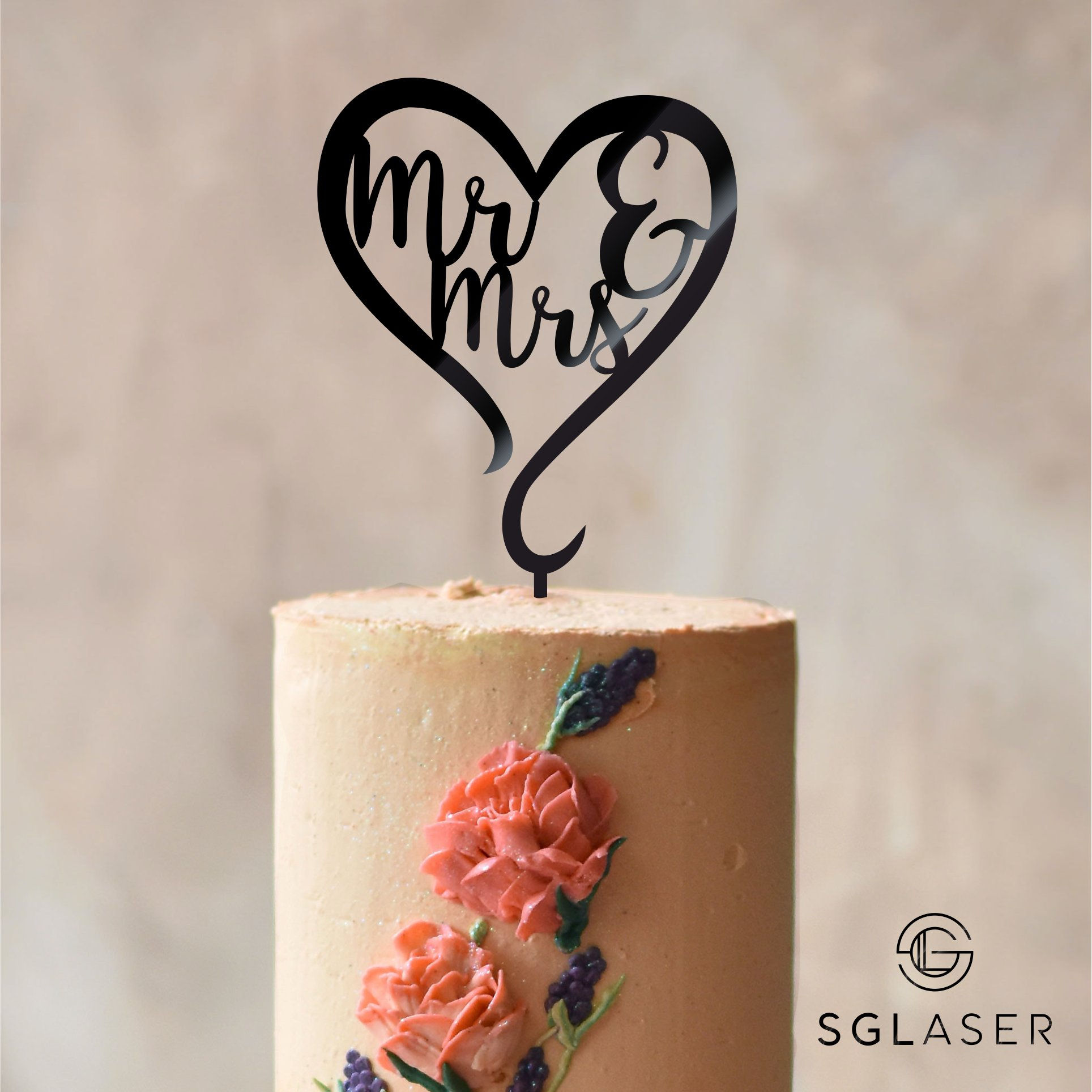 Mr & MRS cake topper | Wedding Cake topper -CT1203
