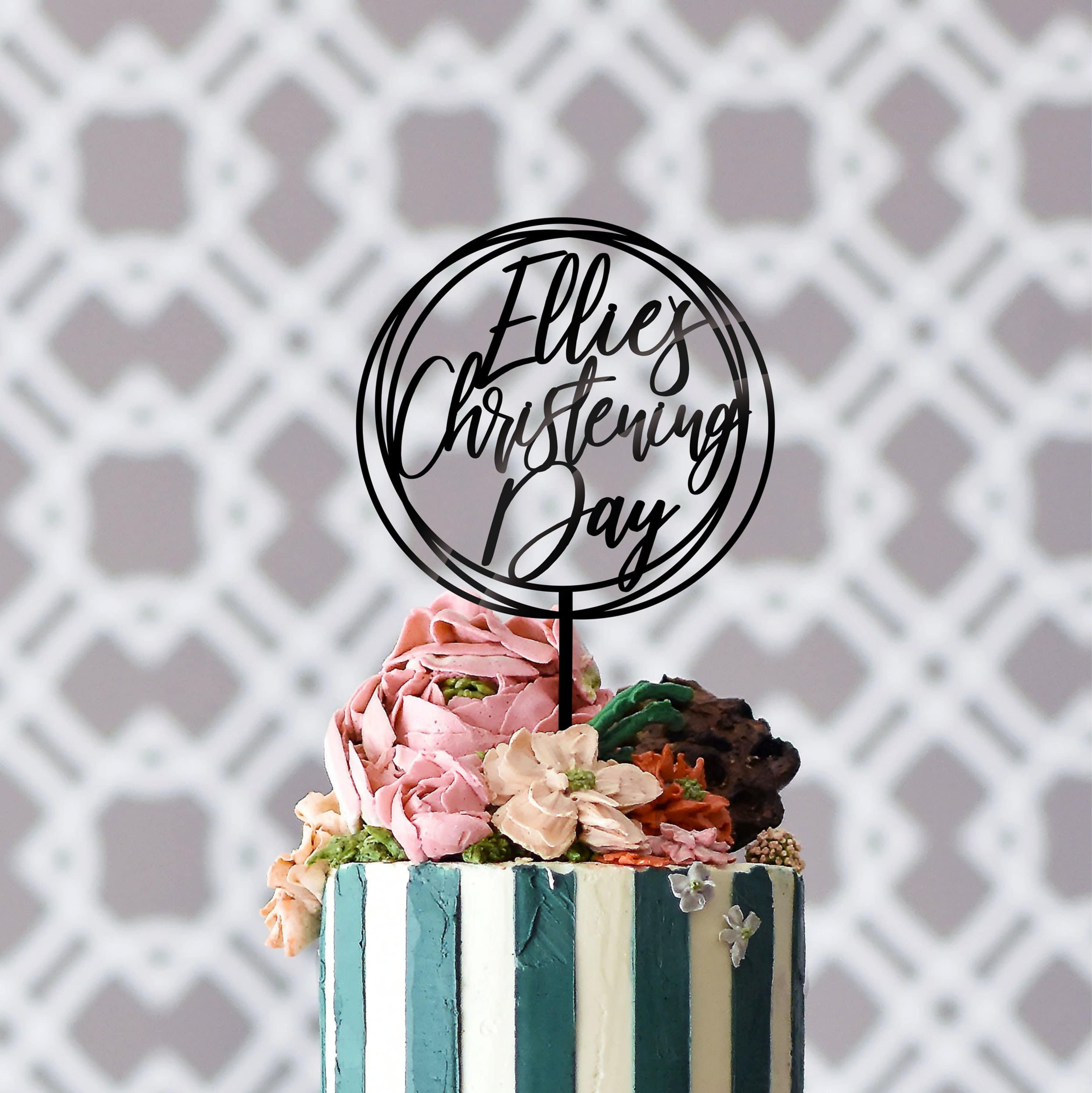 Christening cake topper-CT1711