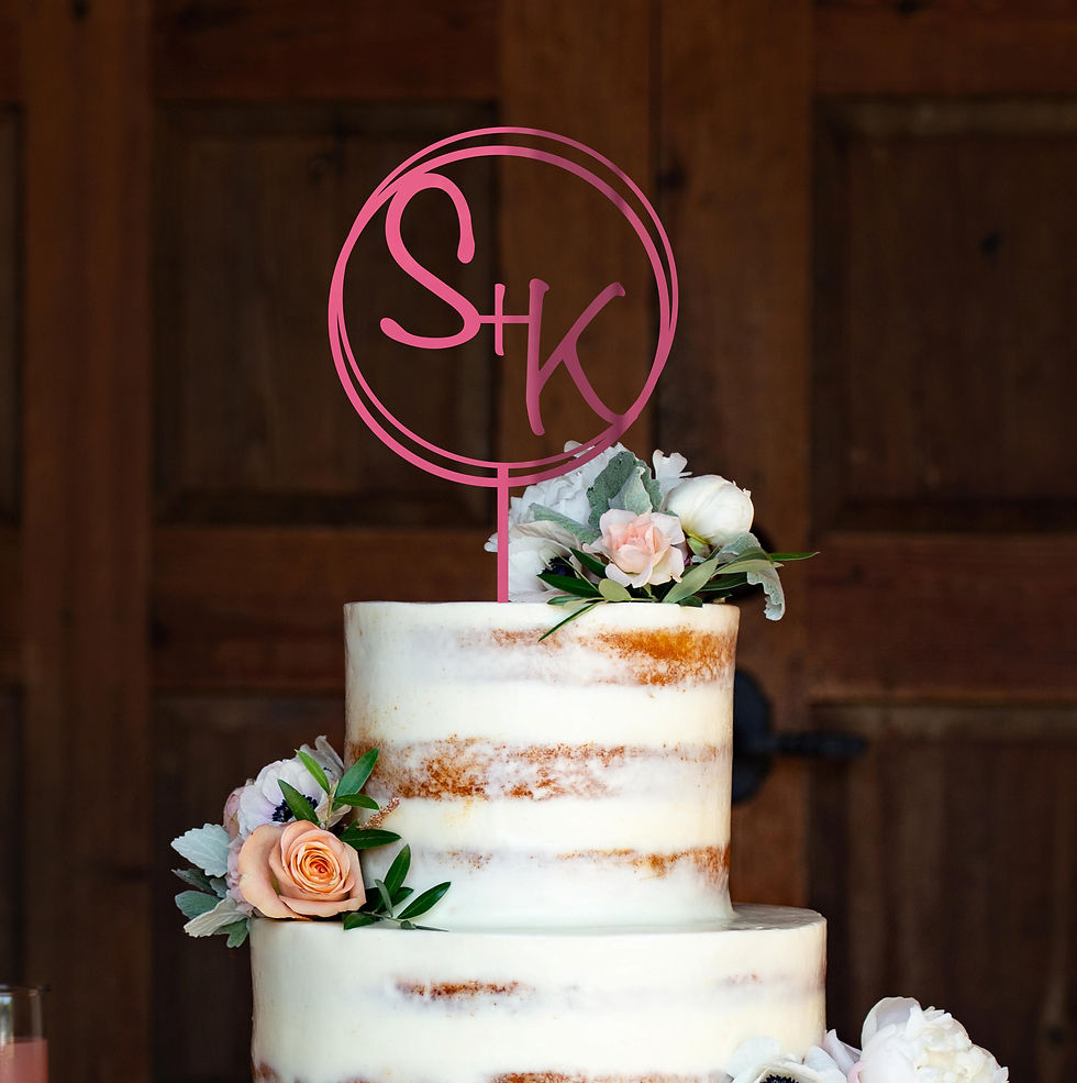 Thumbnail: Wedding Cake topper | Initials cake topper | Mr & Mrs -CT1612