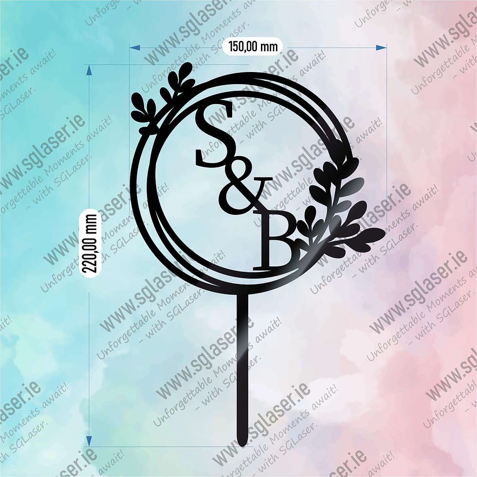 Thumbnail: Monogram wedding cake topper  -CT2034