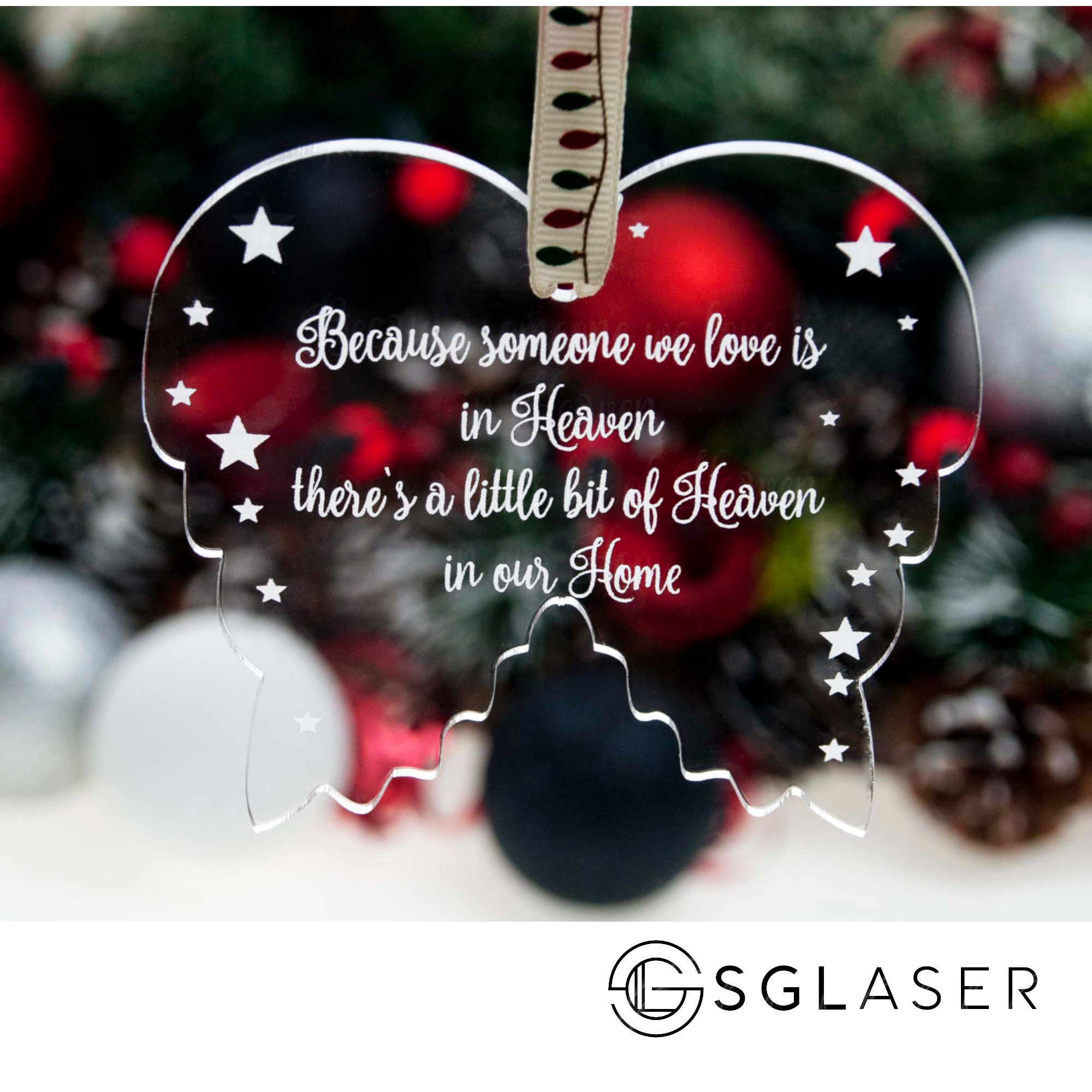 Acrylic Christmas wings  Baubles -AC002