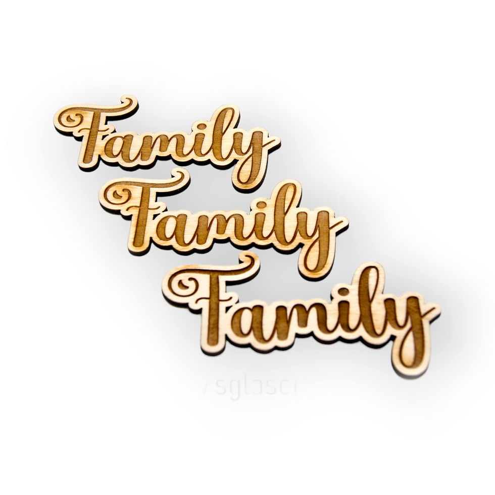 Thumbnail: Wooden Family Word Script for Family Tree | 3pack | Family word  - L1019