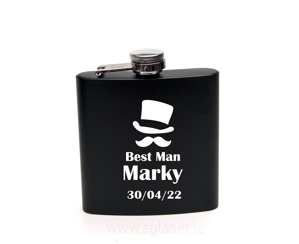 Thumbnail: Personalised Hip Flask for wedding - Groom Hip Flask - HP002