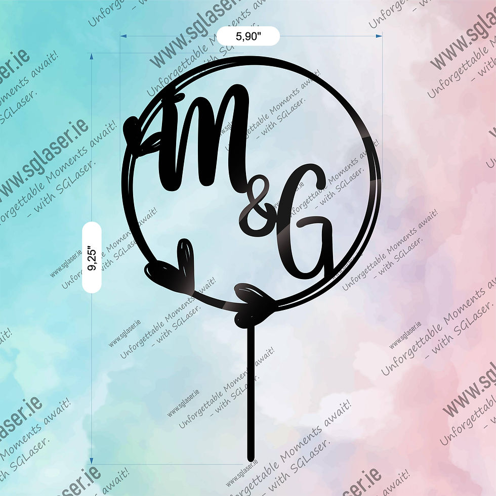 Thumbnail: Wedding Cake topper | Initials cake topper | Mr & Mrs - CT1613