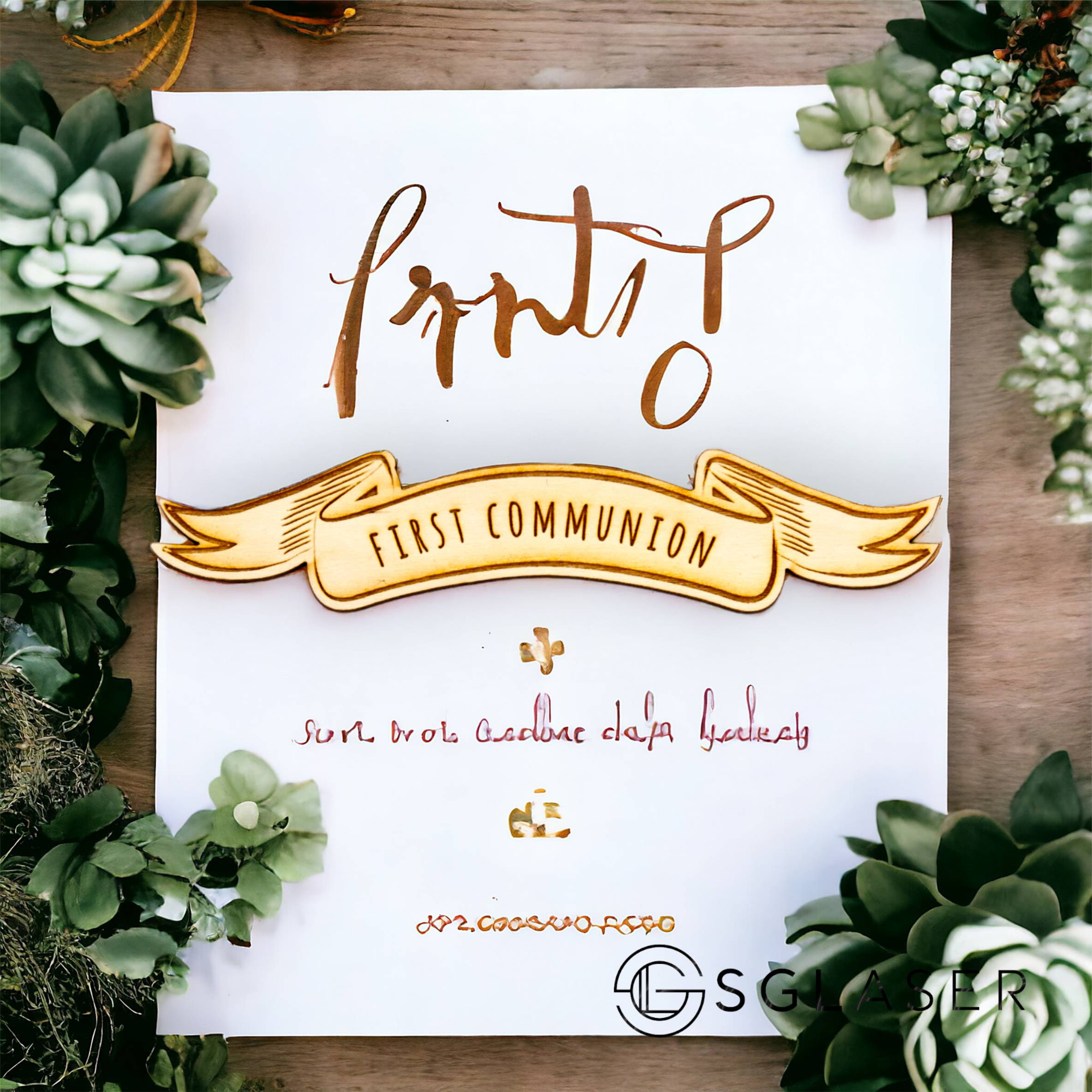 Wooden First Communion Plaques -L516