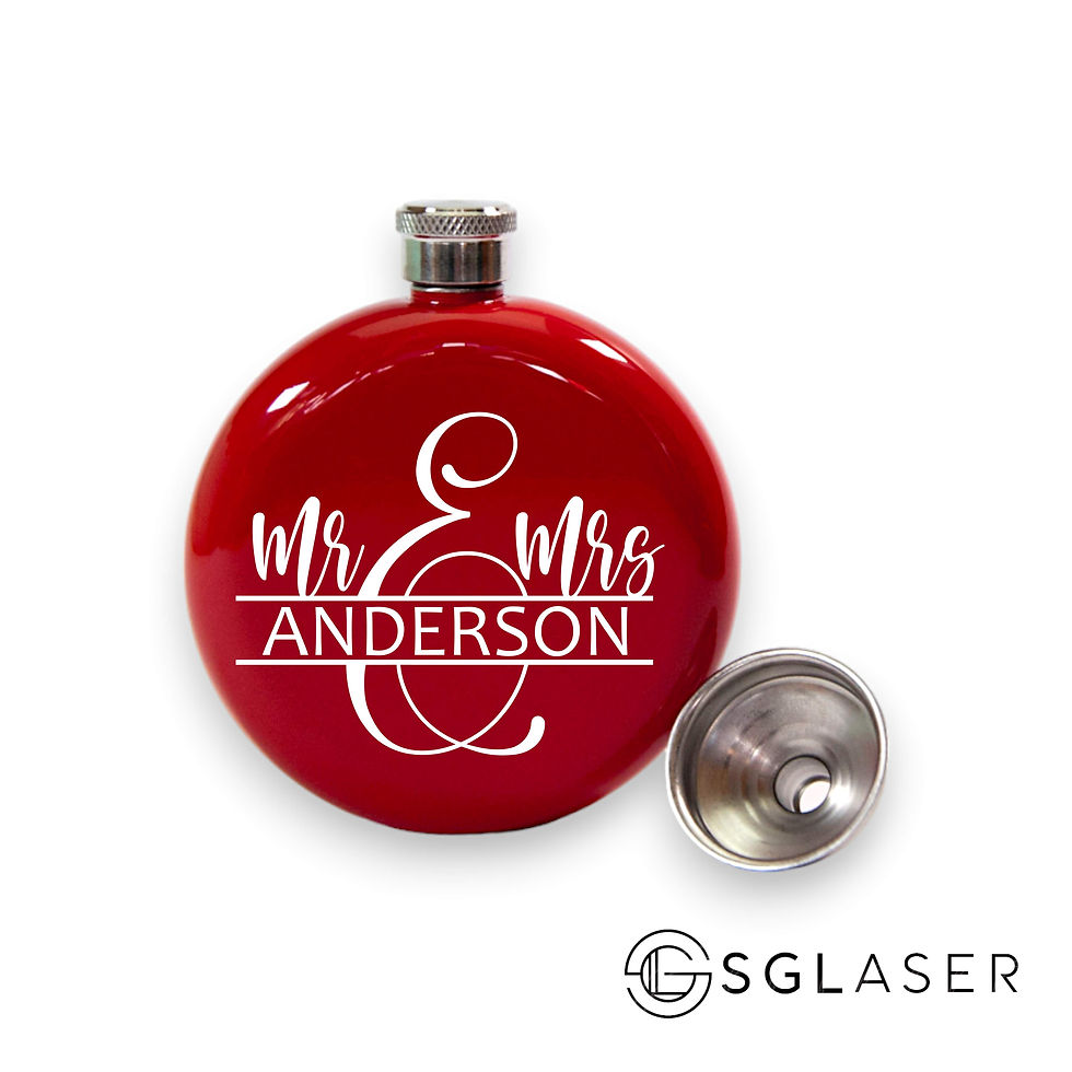 Thumbnail: Mr and Mrs  hip flask | Personalised Hip Flask -HP046