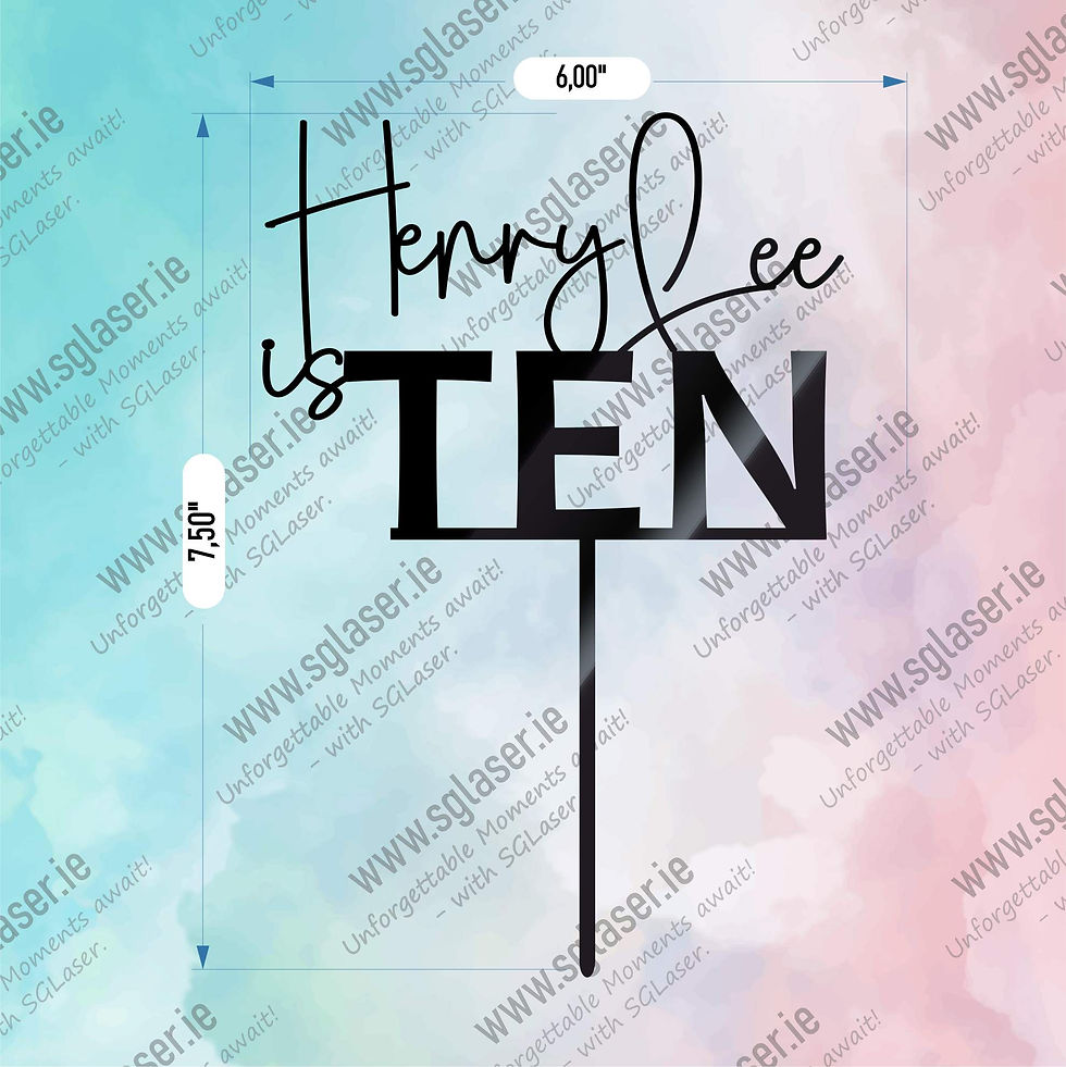 Thumbnail: Personalised  Birthday Cake Topper Name and Age CT2038