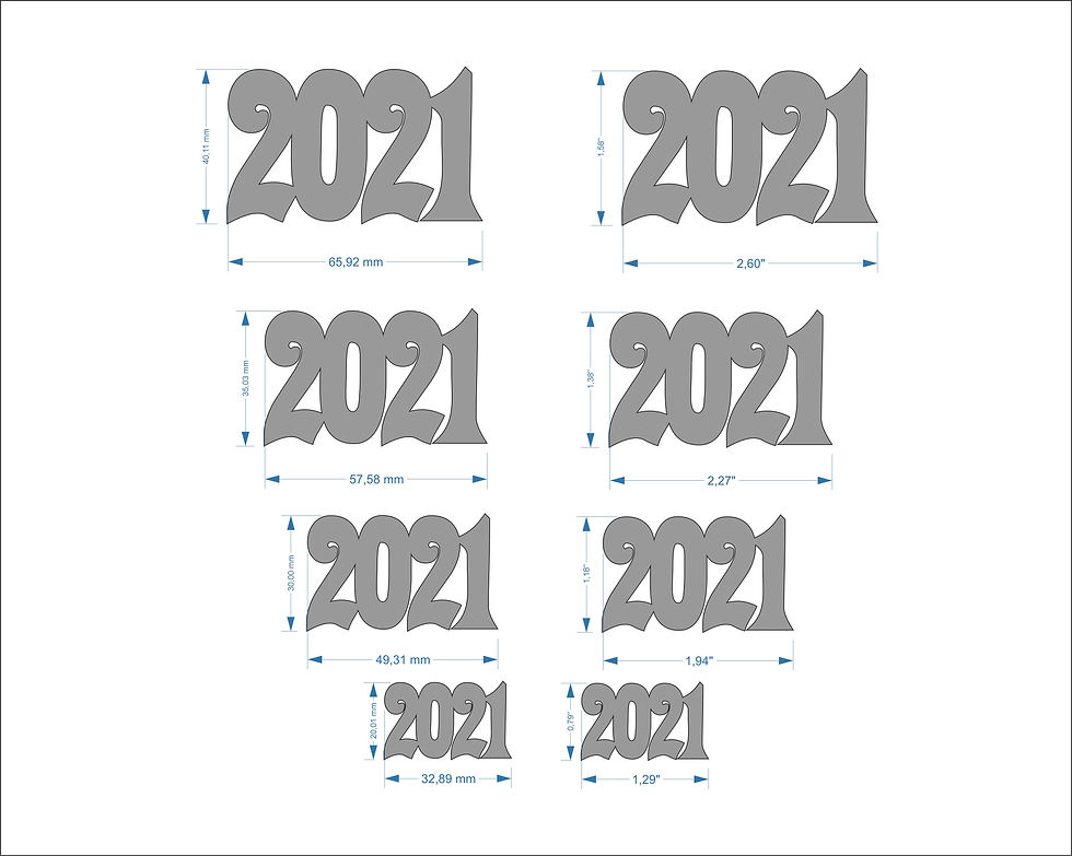 Thumbnail: L813 Year sign x5, Craft shape, Wooden Craft Blanks, Crafting