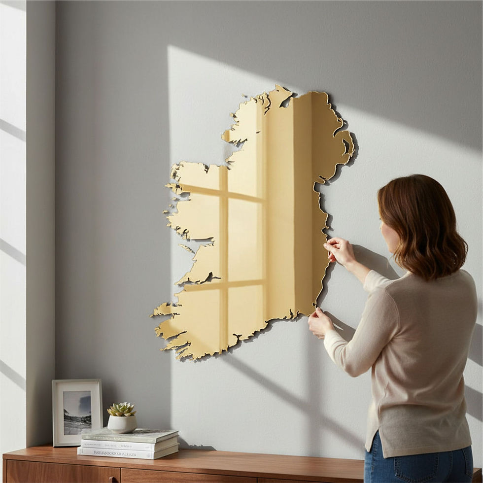 Acrylic Ireland map wall decoration for Irish home and interior décor
