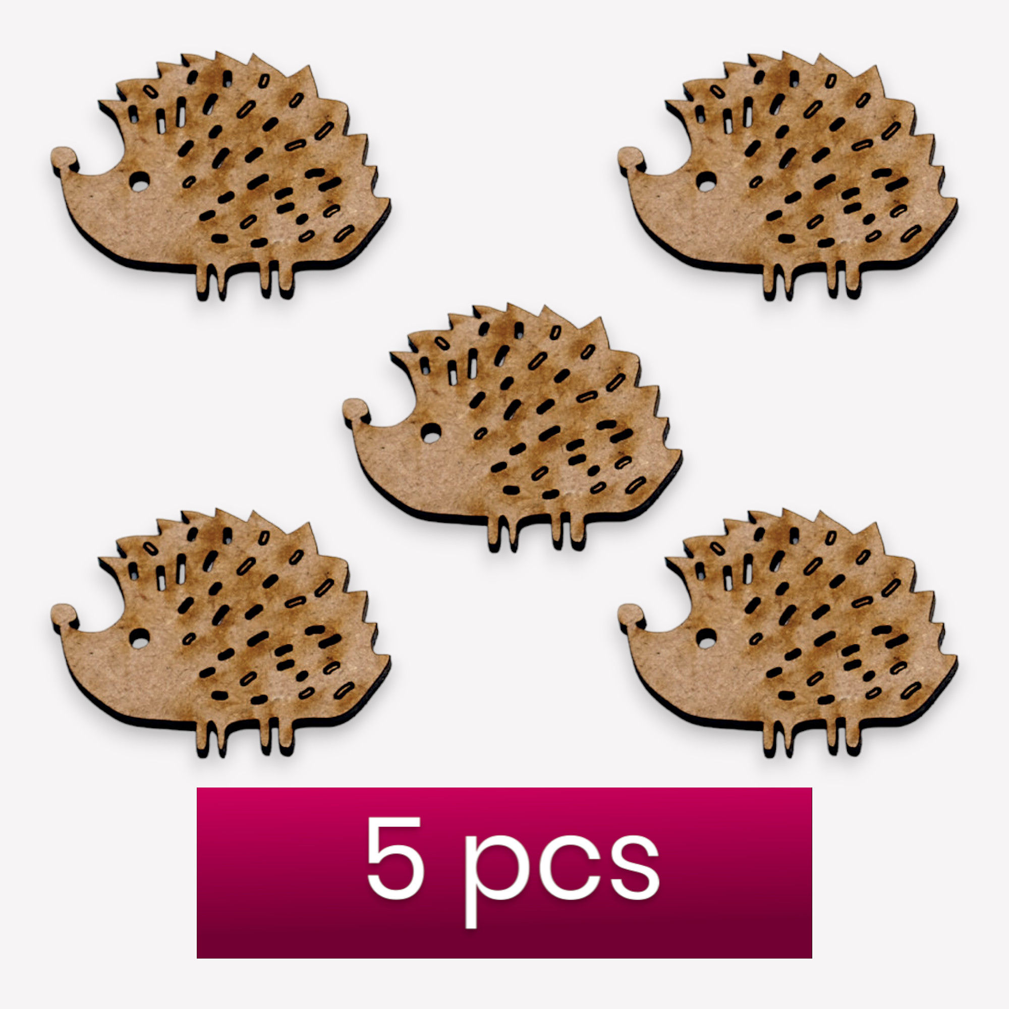 5pcs Wooden Hedgehog shape -A1313