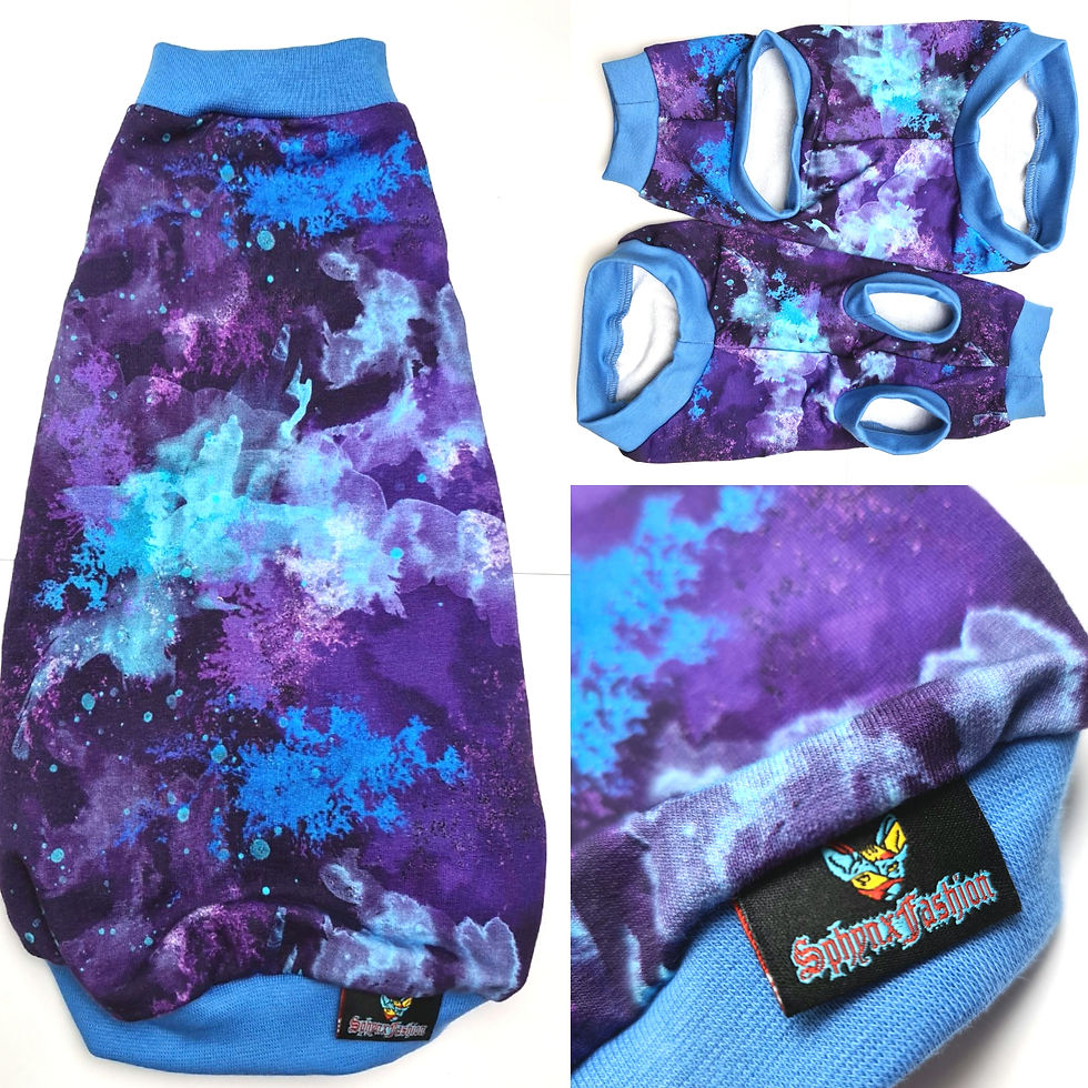 Thumbnail: Blue Galaxy Cotton Knit- Sphynx Cat Top