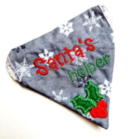 Santa's Helper HANDMADE Over Collar Badana