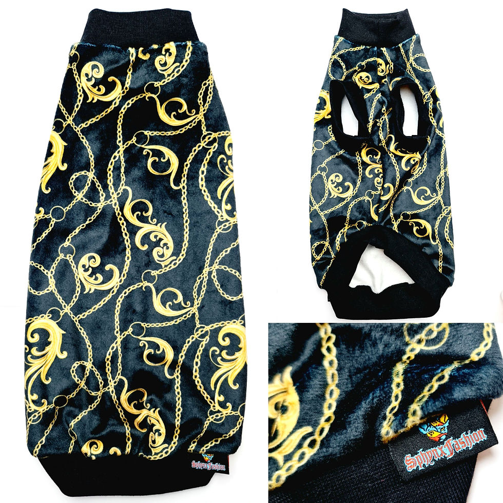 Thumbnail: Chains Extra Soft Double-sided Minky Fleece - Sphynx Cat Top