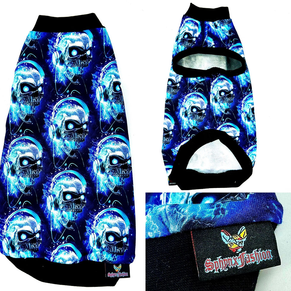 Thumbnail: Neon Skull Cotton Knitt - Sphynx Cat Top