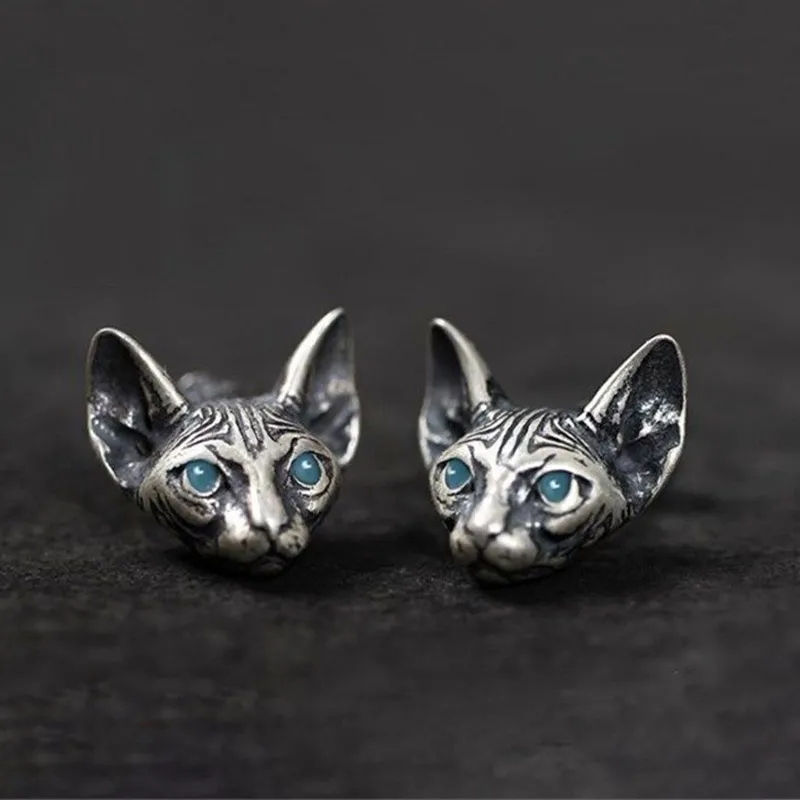 Thumbnail: 1 Pair Sphynx Cats Stud Earings and Gift Bag