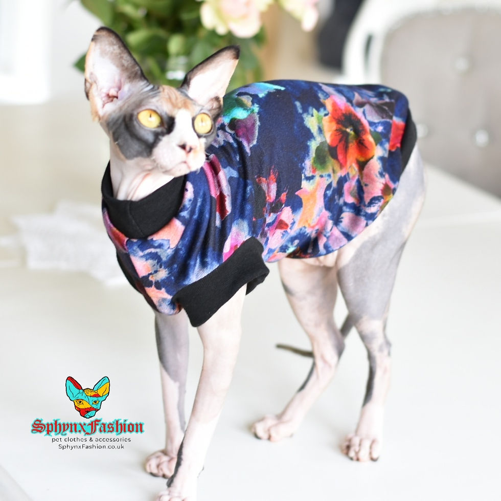 Thumbnail: Floral Soft Knit - Sphynx Cat Jumper