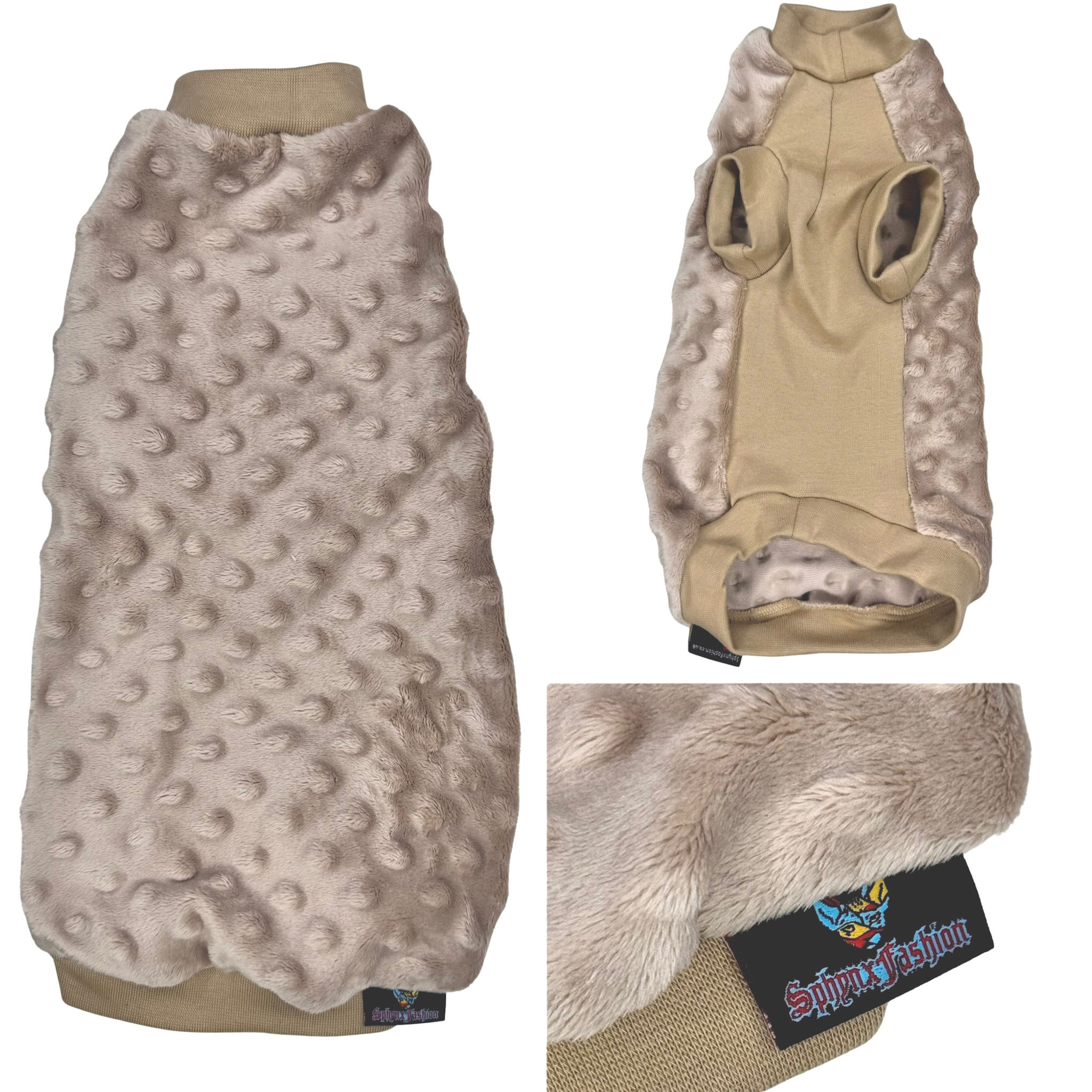 Cappucino Minky Fleece - Sphynx Cat Top