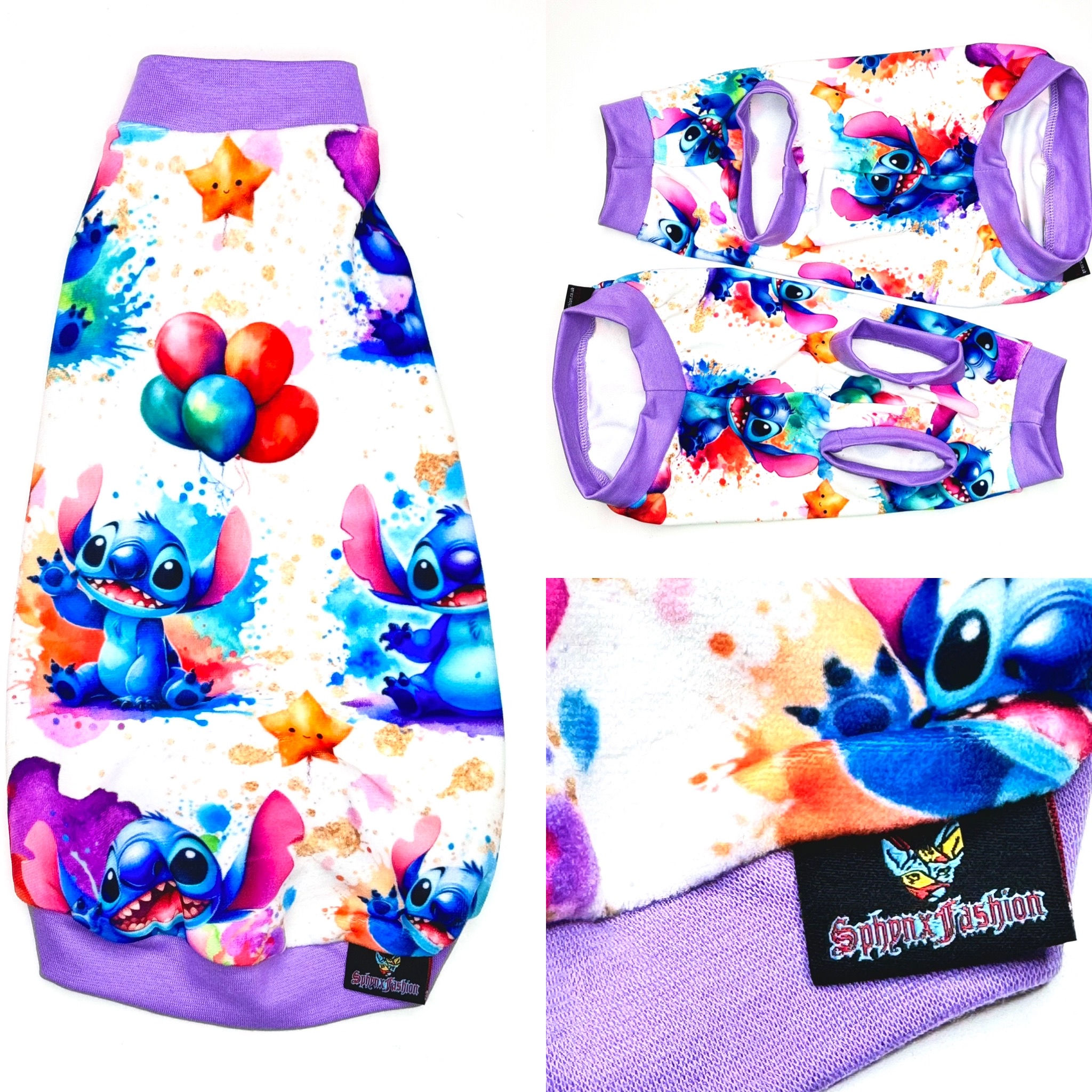 Stitch Celebrating Smooth Minky - Sphynx Cat Top