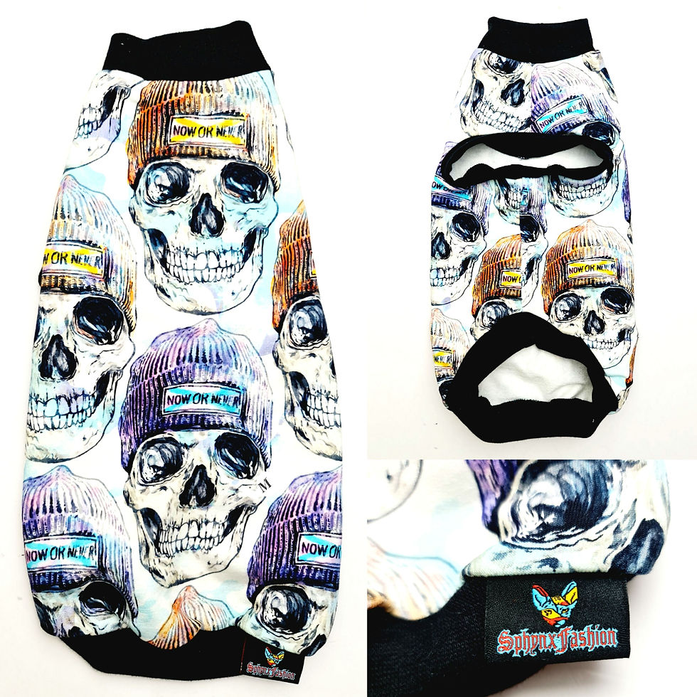 Thumbnail: Cool Skull Cotton Knitt - Sphynx Cat Top