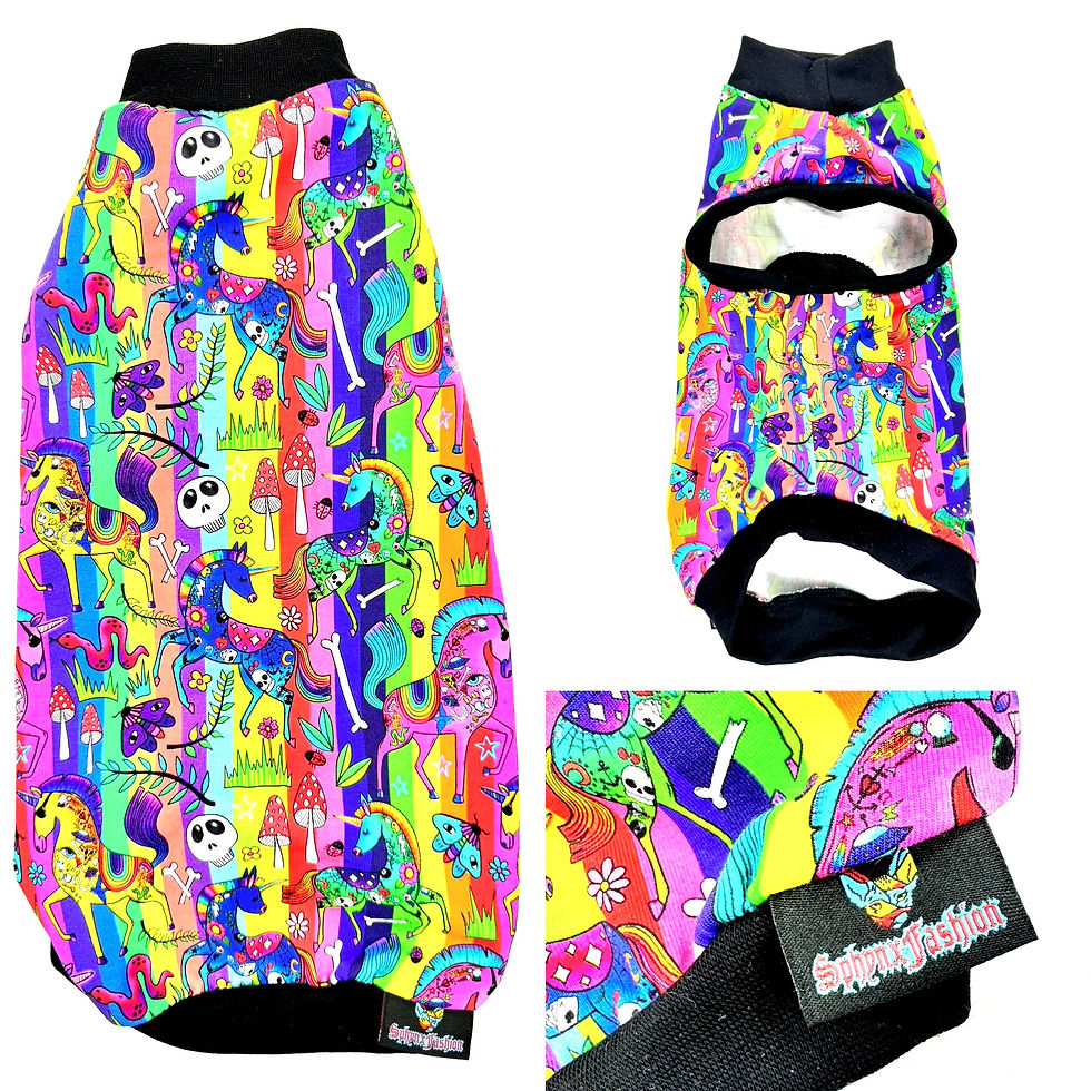 Thumbnail: Rainbow  Dazzle Cotton Jersey - Sphynx Cat Top
