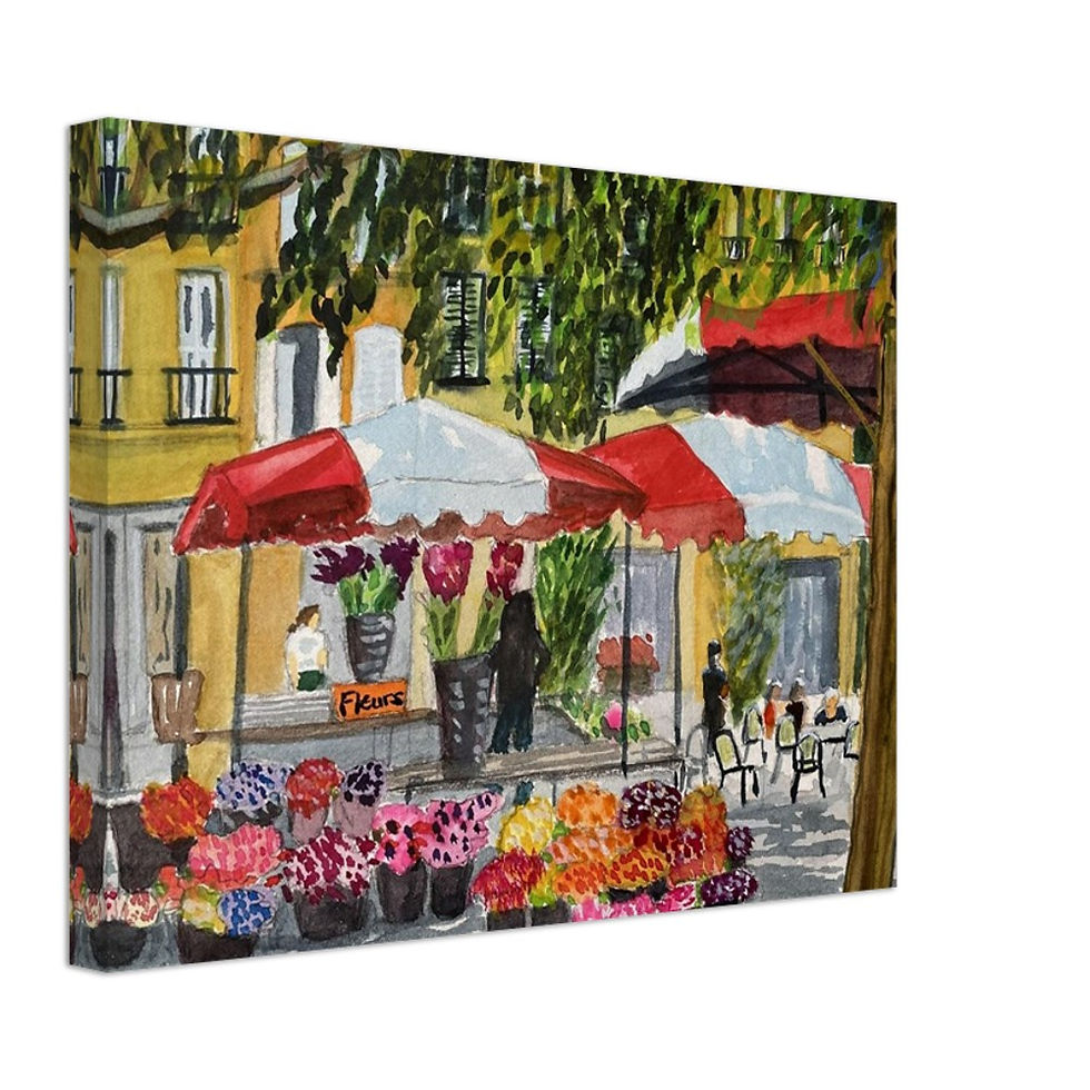 Thumbnail: Sunday Flower Market in Aix en Provence -  Canvas Print