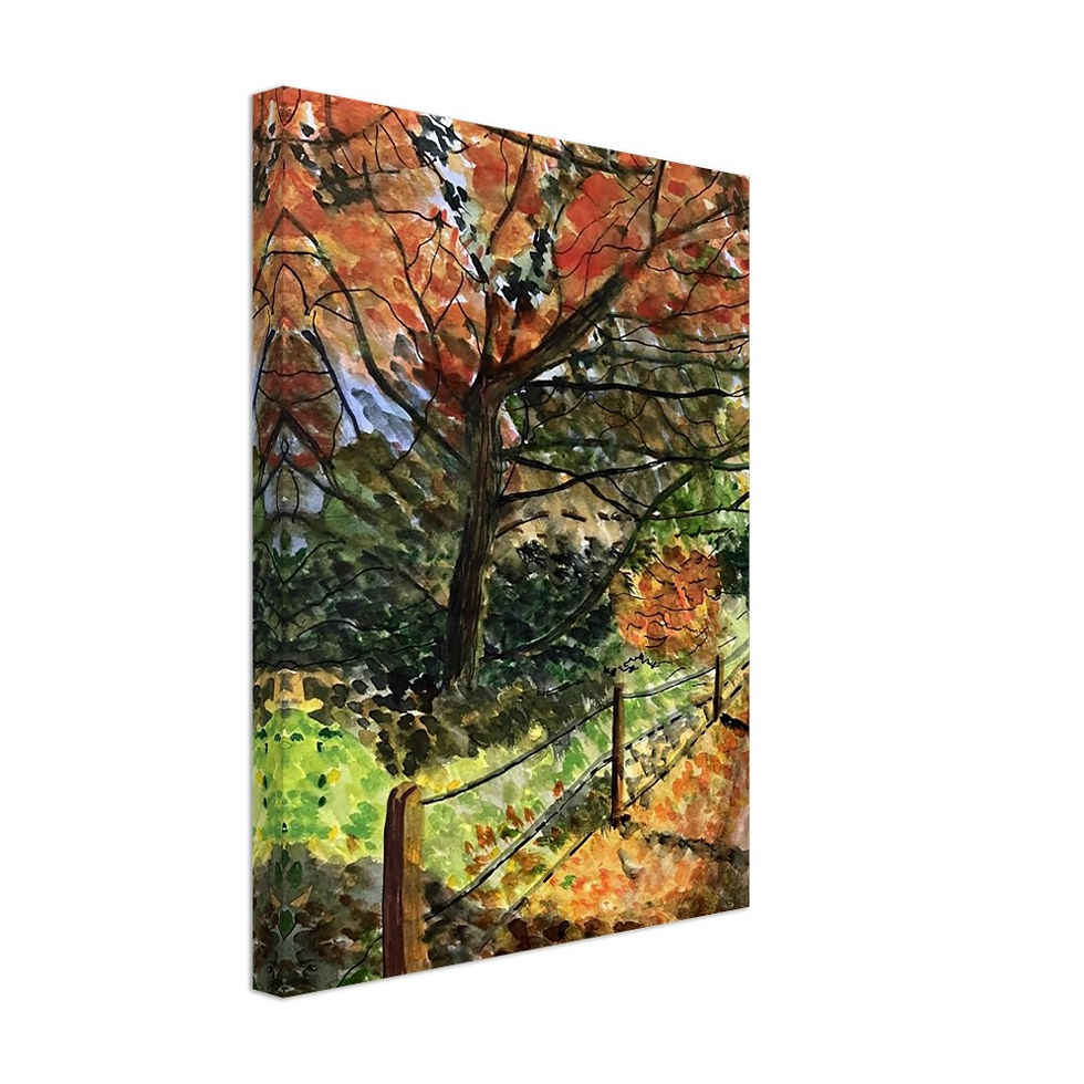 Thumbnail: Autumn Canal Scene -  Canvas Print – Quality Art Reproduction