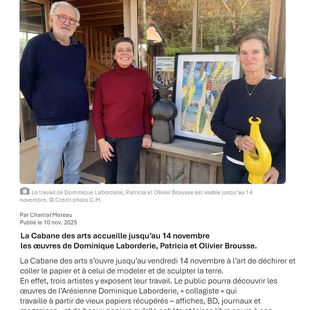 A lire dans le SUD OUEST : Entre papiers anciens et imagination libre, mes collages prennent vie à Lanton."