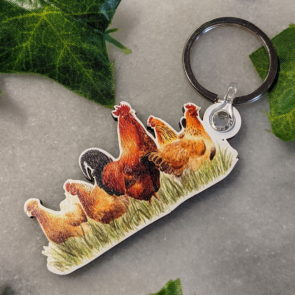 Thumbnail: Chicken Wooden Keyring