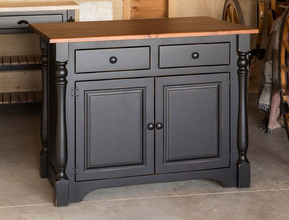 Bakersfield 4' Island w/Turned Legs 25"or 34" top, Maple or Butcher