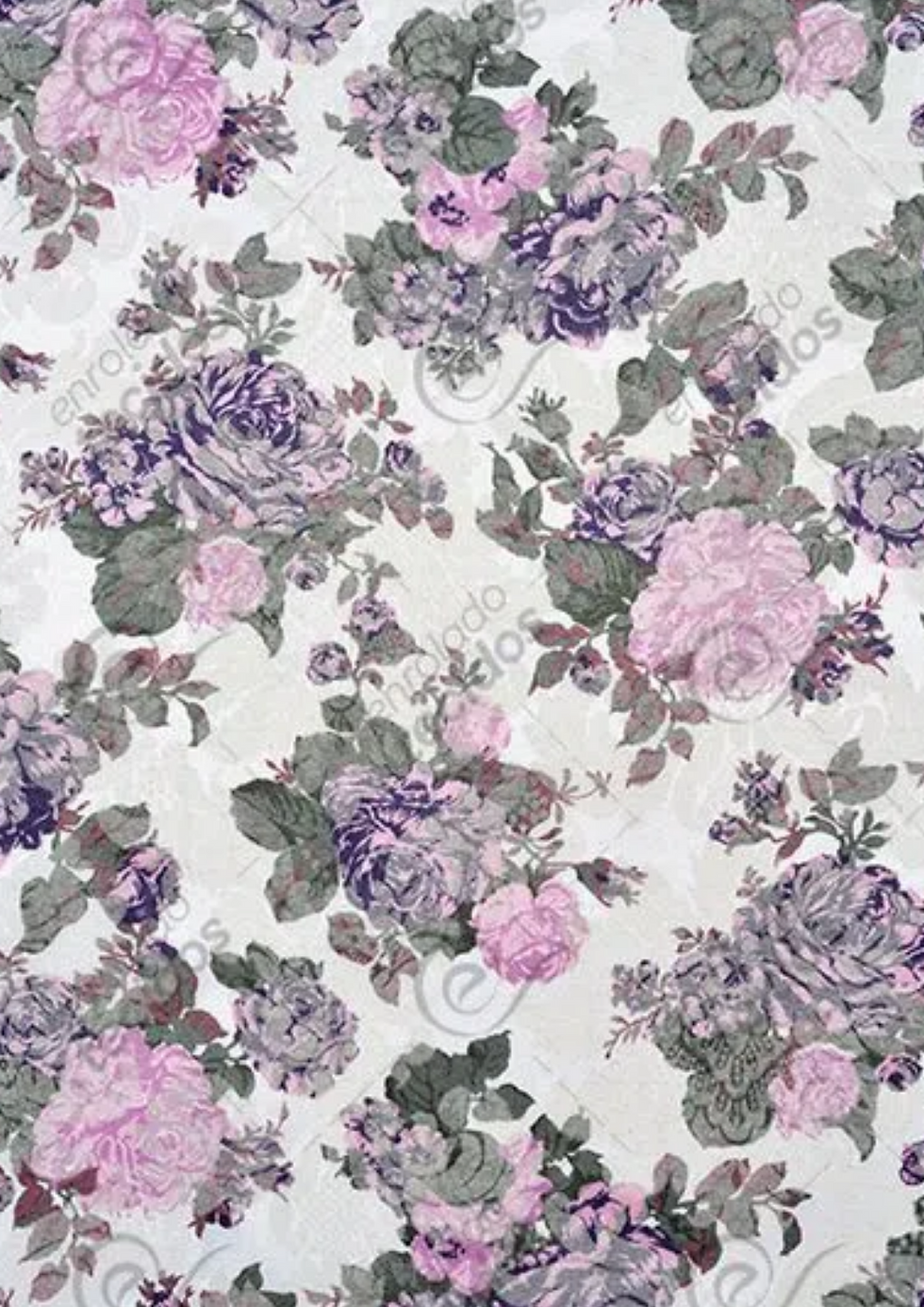 Miniatura: Toalha Jacquard Floral Lilás com fundo Branco