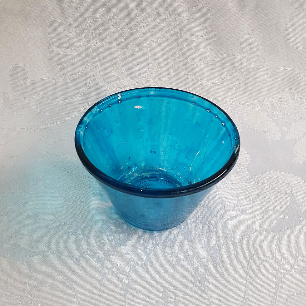Miniatura: Porta Velas de Vidro Azul