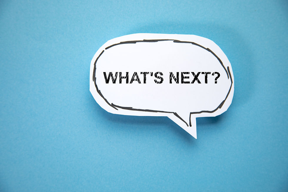 Speech bubble that says "What's Next?" being asked by a therapist who wants to know what the next steps are after credentialing