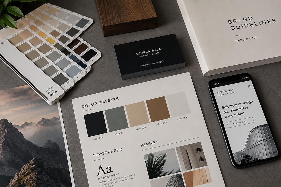 Brand identity professionale con elementi grafici coordinati per aziende e professionisti
