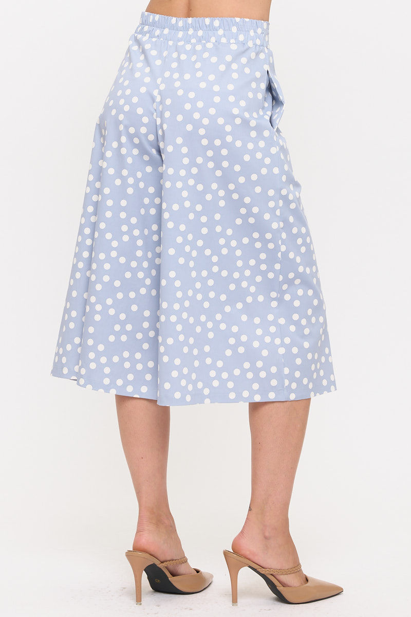 Thumbnail: Made in USA Polka Dot Wide Leg Capri