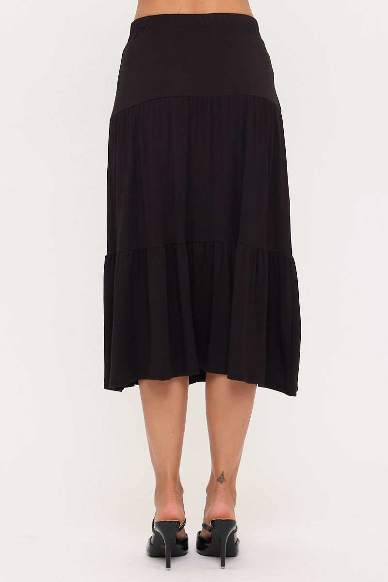 Thumbnail: Tiered Jersey Midi Skirt