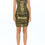 Thumbnail: Metallic Deep V Cowl Neck Bodycon Ruched Dress with Open Back