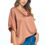 Thumbnail: Stretch Satin Solid Round neck Oversize Top