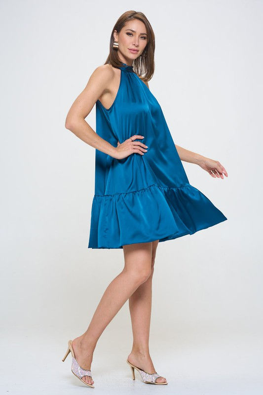 Thumbnail: Bow Back Sleeveless Flounce Dress