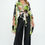 Thumbnail: Satin Print Wrap Top with Exaggerated Sleeves