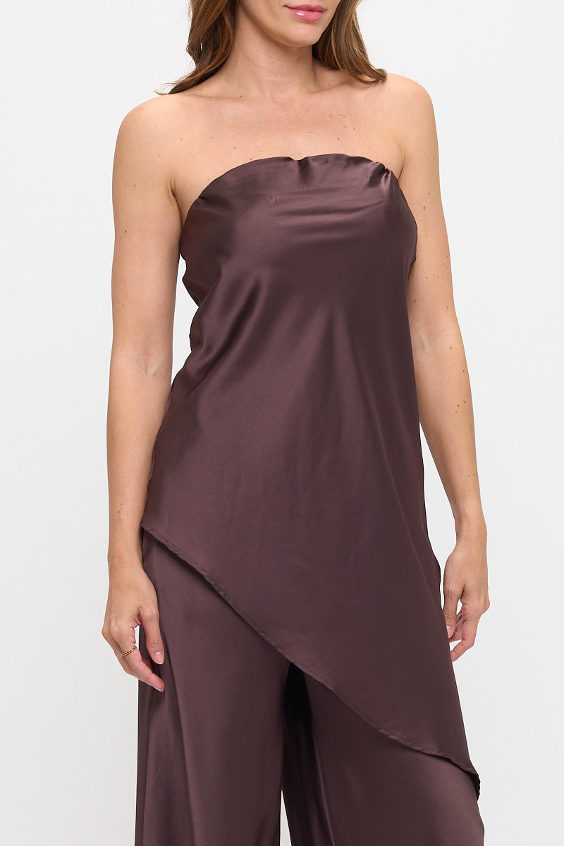 Thumbnail: Made in USA Asymmetric Strapless Tunic Top
