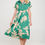 Thumbnail: Flower Print Collared V neck Dress with Pockets