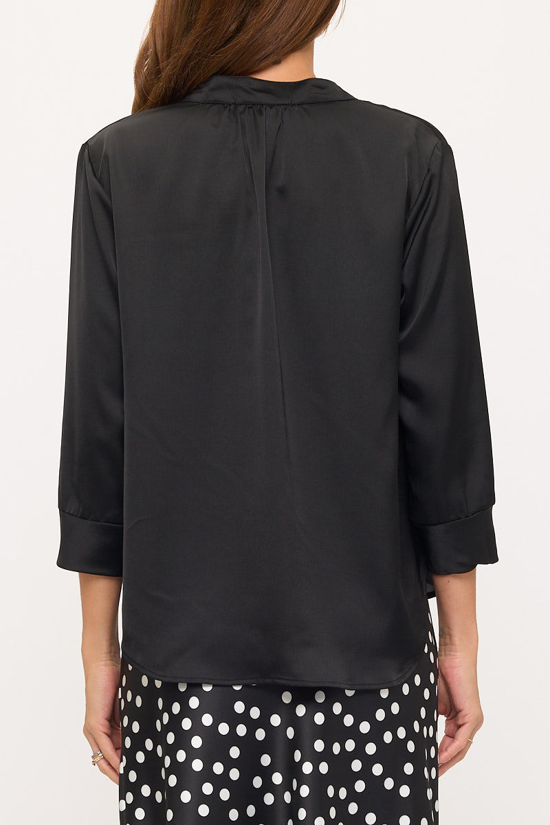 Thumbnail: V-Neck Satin Blouse.